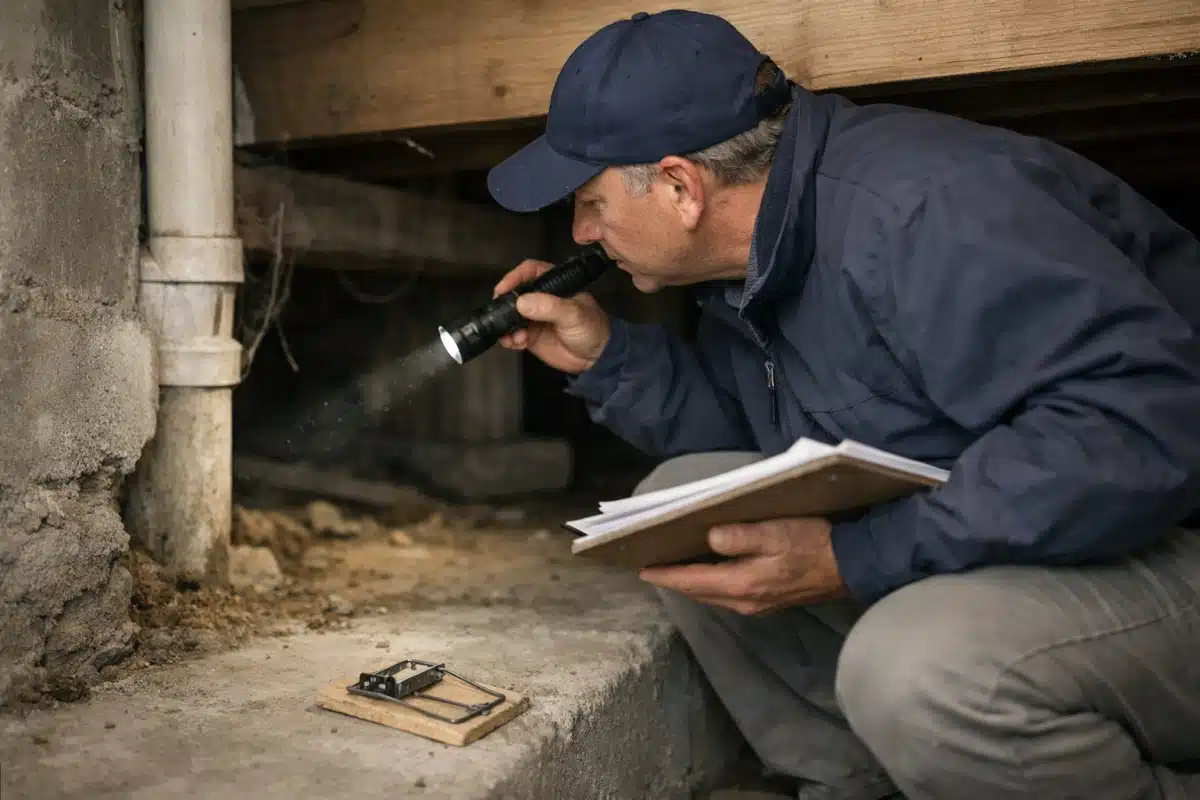 Murs intérieurs inspectés pour diagnostic parasitaire immobilier