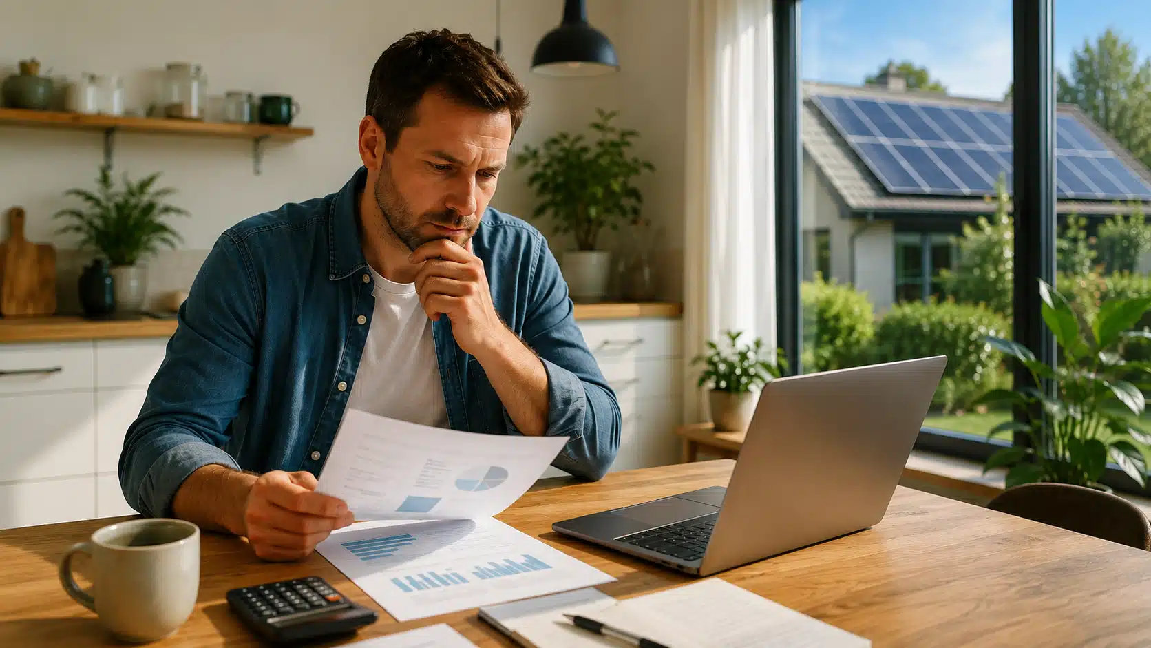 Propriétaire étudiant la rentabilité d’une installation solaire chez elle